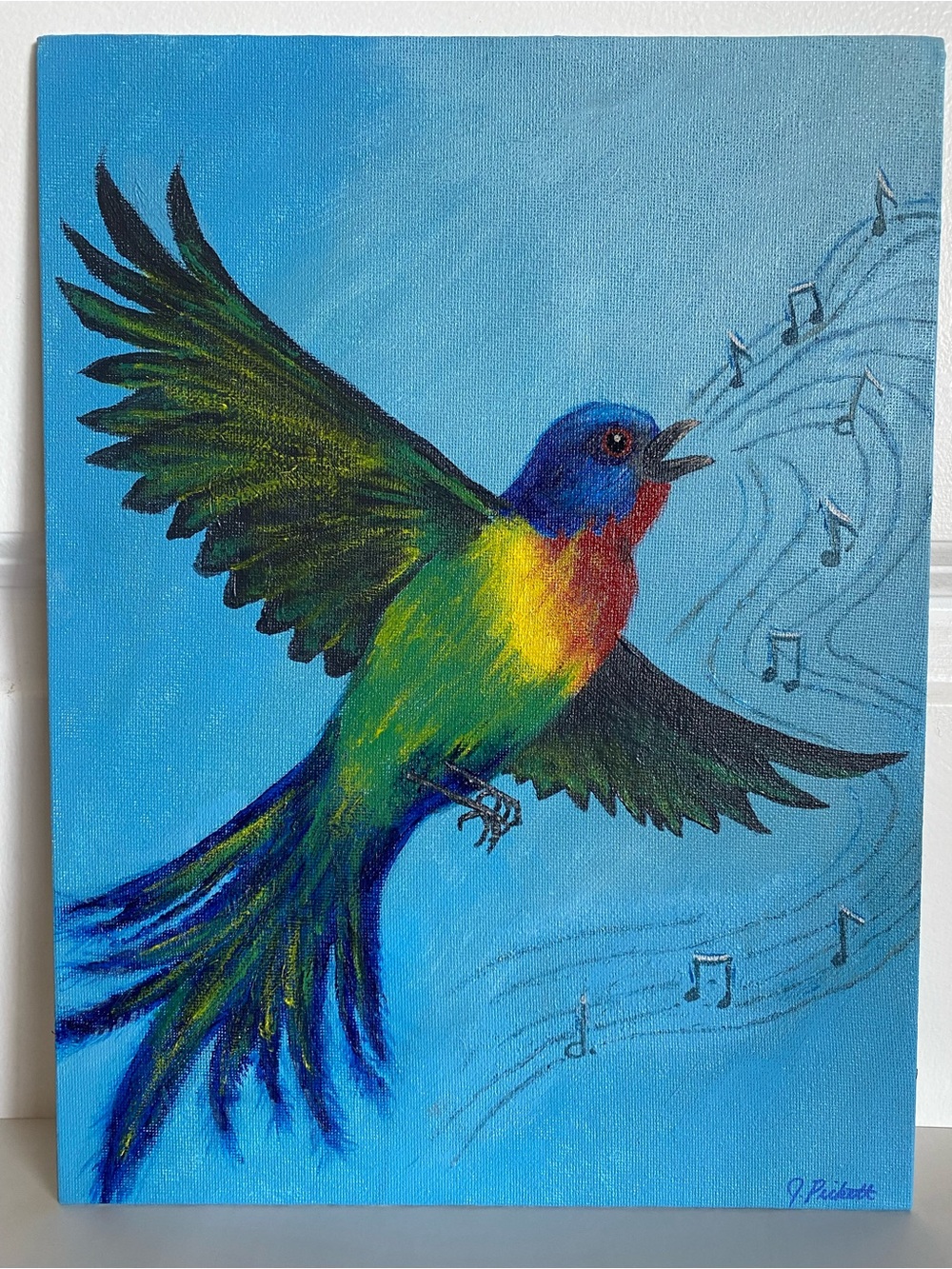 Learning to Sing Again – Original Acrylic Bird Painting